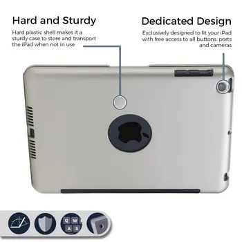 Za ipad Mini2 Primeru Brezžično Bluetooth Tipkovnico Za iPad Mini 1 2 3 za Celotno Telo, Zaščitna Prenosna Tipkovnica Primeru Stojalo Smart