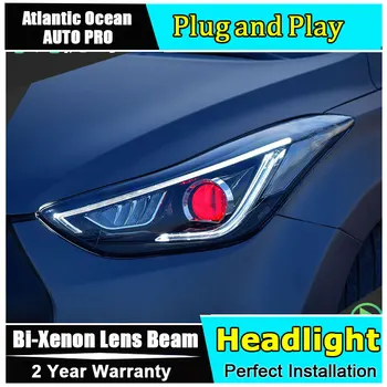 Za obdobje 2011-Za Hyundai elantra žarometi avto styling svetlobe vodnik H7 elantra novo glavo svetilke, Bi-xenon Dvojno objektiv parkiranje lučka