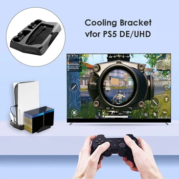Za PS5 Navpično Hladilni Ventilator Stojalo za PlayStation 5 Digital Edition z Dvojno Krmilnik polnilno Postajo Polnilec za DualSense