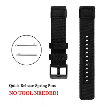 Za Samsung Prestavi S3 Frontier / Classic Watch najlon Tkanine Band 22 mm Univerzalni Trak za Hitro Sprostitev, Pomlad Zatiči Nadomestni Trakovi
