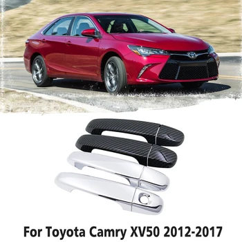 Za Toyota Camry XV50 Daihatsu Altis Aurion 2012~2017 Ogljikovih Vlaken Chrome Vrat Ročaj Kritje Avto Dodatki Nalepke Nastavite Trim