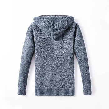 Zimske Moške Sweatercoats Suknjič debel mah bombaž hooded krzno jakno za moške zimske oblazinjeni pleteni pulover Jopico Pomlad na Prostem