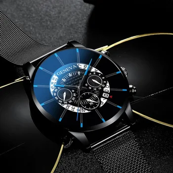 ŽENEVA Watch Moških Luksuzni Poslovni Koledar iz Nerjavečega Jekla, Moške Ročne ure Moške Watch Ura relogio masculino reloj hombre