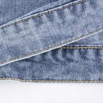 Ženske Jeans Jakne Odrezana Zgornji Plašč Ženski Jeans Plašč BITI Ulične 2020 Za Jesen Suknji Trdna, Suha Oblačila z Dolgimi Rokavi