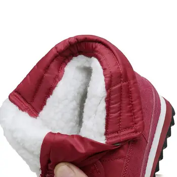 Ženske snow škornji 2021 moda trdna non-slip nepremočljiva zimski škornji ženske škornji plišastih toplo ženske čevlje kavljem in zanke gleženj škornji