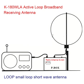 0,1 MHz-180MHz 20dB K-180WLA Aktivno Zanke Širokopasovnih Sprejemno Anteno ZANKE majhno zanko kratki val antena SDR radio antena H3-008