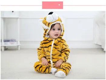 0-5 let Baby Otroci Romper Jumpsuit nastavite Sleepshirt Hooded Pisane Živali Flanela otroci oblačila Mobilni Telefon Dodatki