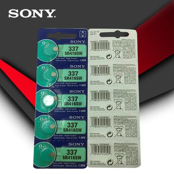 100pc Sony Prvotne 337 SR416SW 1.55 V Srebrni Oksida Watch Baterije SR416SW 337 Gumb gumbaste, ki NA JAPONSKEM