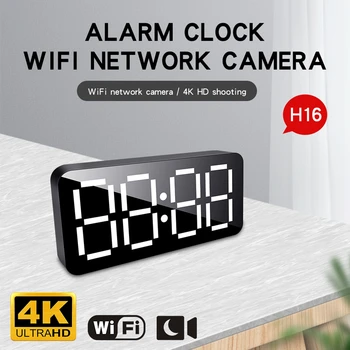 1080P HD 4K Ura Wifi, Mini Kamero Home Security P2P IR Nočno Vizijo Live cam Alarm Kamere Digitalna Ura Video Avto Dvr