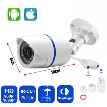 1080P IP Kamera Notranja Zunanja Varnost Webcam Doma CCTV ONVIF Nadzor POE Kamere Nepremočljiva Night Vision Xmeye