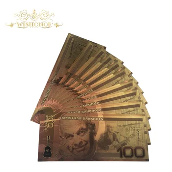 10pcs/veliko 2019 Novo Zasnovo Za Rusijo Bankovec za 100 Rubljev Bankovcev v 24k pozlačeni Ponarejenega Denarja, kot Darila