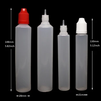 10PCS/veliko 30/60ML Debelo LDPE Prazno Stisljiv Sok, Tekočina Kapalko Posodo Steklenice + Lijak