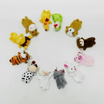 12 kos/veliko mini plišastih otroška igrača živali družino prst lutke nastavite nebesno fantje dekleta prst lutke B0939