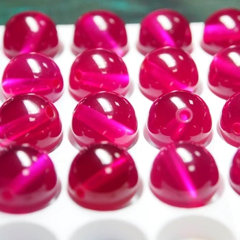 12 mm velike kroglice velikosti Laboratorijske proizvodnje korund 5# Rubinasto Rdeče kroglice z luknjo, v Krogu žogo svoboden gemstone kroglice