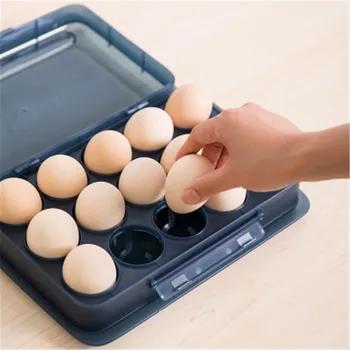 15 Mrežo vertikalnega jajce škatla za shranjevanje nosilec polje Hladilnik zamrzovalnik jajce škatla za shranjevanje Kuhinji Hrano, Posodo