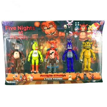18 CM Pet Noči Na Freddy je Dejanje Slika PVC FNAF Bonnie Foxy Freddy Fazbear Medved Lutke, Igra Igrače Anime Model S Svetlobo