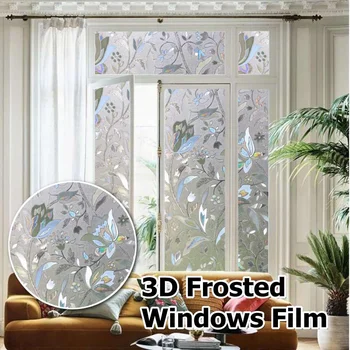 18x39inch samolepilne Rainbow Steklom Filmov Nalepke Statične Dekorativni Zasebnosti Anti UV No Lepilo ping za vrata in okna