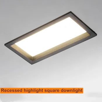 1Pcs kvadratnih dvojno glavo downlight, vgrajena LED ultra-tanek luknjo luči stropne rešetke krepko svetlobe 12W 18W 24W 36W