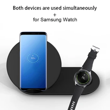 2 v 1 Dvojni Brezžični Polnilnik za iPhone 11 Pro XS Max XR iWatch 4 3 2 za Samsung Galaxy Note 10 9 S10 Plus Prestavi S2 S3 S4 Watch