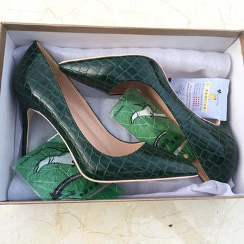 2018 nove zelene barve, velikost 35-43 visoko peto lady črpalk, plitvih konicami prstov OL ženska, čevlji slip-on PU usnje poročni čevlji