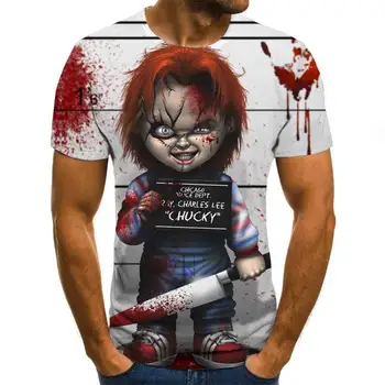 2020 Mens grozo T srajce Moda Novo Poletje moška T-shirt Kratek Rokav Priložnostne 3D Zombi Tiskanja Rock Tshirt Moški Poln Natisnjen