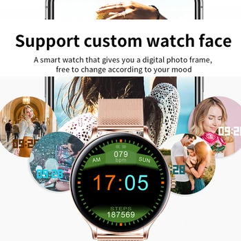 2020 moda Poln krog zaslon na dotik Barvni Zaslon Smart Gledam Ženske moški Šport, Srčni utrip, Krvni Tlak Nepremočljiva Smartwatch