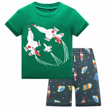 2020 Moda za Fante Pižamo Obleko Poletje Otrok Baby Dinozaver Sleepwear Baby Boy Oblačila za Cotton Tee majica, Kratke Hlače Mehko