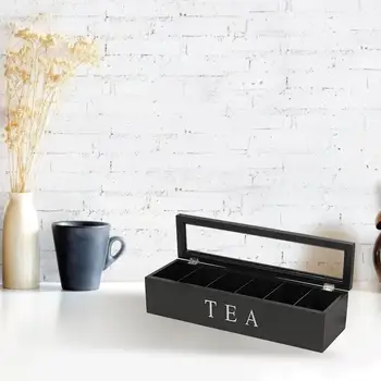 2020 Nove Lesene Čaj Škatla s Pokrovom Kava Čaj Vreča za Shranjevanje Imetnik Organizator za Kuhinjske Omare, DropShipping Podporo