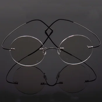 2020 novo rimless titanove zlitine krog okvir obravnavi očala za moške in ženske, anti-modra ultrafiltration zaščitna očala