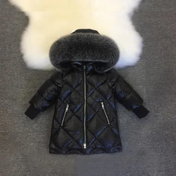 2020 Pozimi Navzdol Jakno za Baby Boy Pravi Fur Coats Dekleta Warterproof Toplo Otroci Oblačila Vrhnja oblačila Windproof Otroci Oblačila