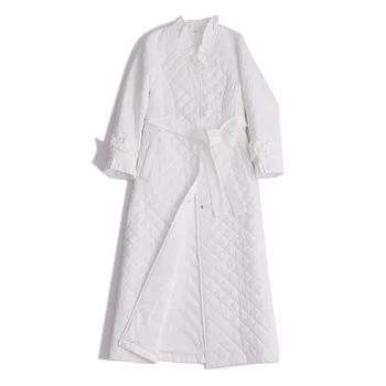 2020 Pozimi Nove Bombažne Spalne Halje Ženski Toplo Princesa Sleepwear Ženska Dolgo sleeved Zgostitev kopalni plašč Kimono DS1008-2