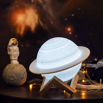 2021 Dropship 3D Tiskanja Saturn Lučka za Nočno Svetlobo, Kot Luna Svetilko z 2Colors 16Colors Polnjenje prek kabla USB, Kot je Božična Darila, Dekoracija