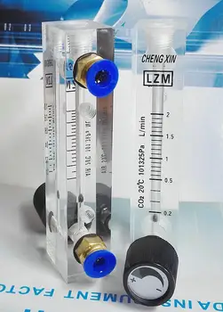 25-600 ml/min (za 0,1-2 L/min Potisnite V Fit 6-10 mm zunanji premer Cevi Akril LZM-6T Plošča CO2 Plina Rotameter Z Ventilom