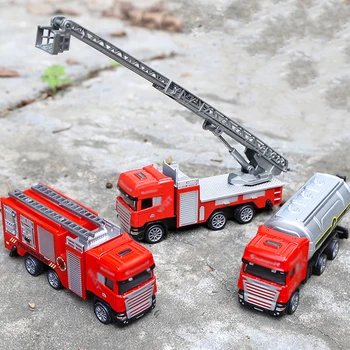 3 Kos Diecast gasilskega Zlitine Požar Tovornjak za Igrače Avtomobilov Mini Model Igrače Nastavite Avto Sili Vozila Požarno Reševanje za Otroke Boy