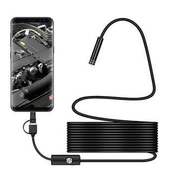 3 v 1 Endoskop-Pregledovalna Kamera Mehki Kabel 5,5 mm 6Led Tip C Mikro USB za Android PC Visoke Kakovosti