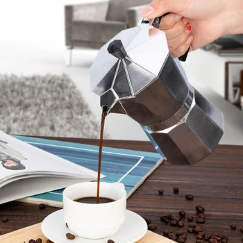 50/100/150/300/450/600 ml aparat za Kavo Pot, Dolg Ročaj Espresso Perkolatorji Štedilnik Vrhu Lonec grelnik vode Aluminija Moka Pot Coffeeware