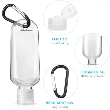 50 Kos/paket 50 ml Prazno ponovno napolniti Steklenico z Keychain Obroč Potovanja Prozorno Plastično Parfum Mini Steklenice Flip Skp Steklenico