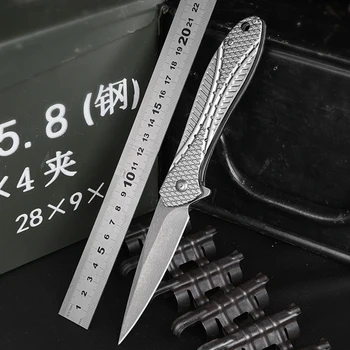 58hr rezilo hitro odpreti nož prenosni taktično folding nož pisani leseni ročaj kampiranje na prostem survival nož na Prostem