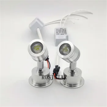 6Pcs/Veliko Downlight Mini LED Reflektorji 3W 220V 360-Stopinjski Zasuk Spotlamp Nakit Žarnice Luči Luči, CE, RoHS Brezplačna Dostava