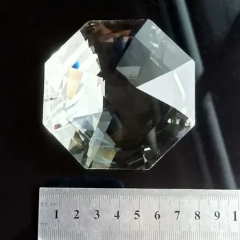 75 mm Octagonal Kristalno Prizme Stekla Jasno Lestenec Kristali Obesek Visi Suncatcher Darilo, Poročni Doma Dekor Dodatki