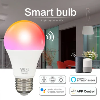 9W WiFi Smart Žarnice RGBCW Čarobno Svetilko Zatemniti LED E27 B22 WiFi Žarnice Združljiva Z Amazon Alexa googlova Domača stran Dropship