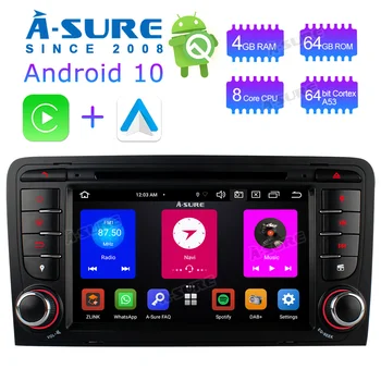 A-Da, 2 Din avtoradio Android 10 PX5 8 Core WIFI 4G+ DVD GPS Predvajalnik Navigacija Za Audi A3 S3 RS3 RNSE-UP 8P 8V 8PA 2003-2011