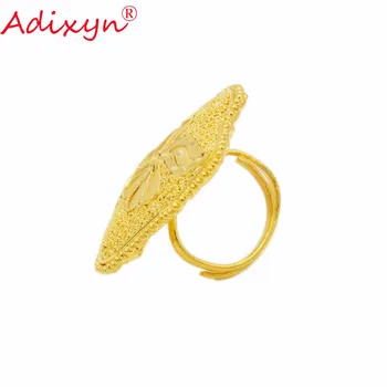 Adixyn Indija Plus Širok Obroč za Ženske/Najstniška Dekleta, Zlata Barva Trendy Čar Stranka Nakit Afriške/Etiopski/Arabskimi Elementi, N02271