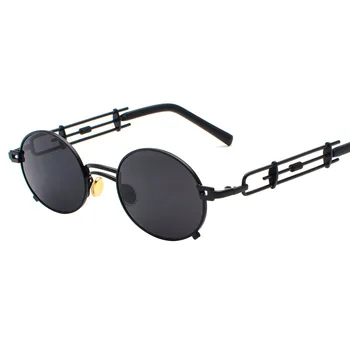 AIMISUV Steampunk sončna Očala Ženske Luksuzni Ovalne Sonce glass Premazom, Kozarci, Kovinski Vintage Retro Moški UV400 moška sončna očala