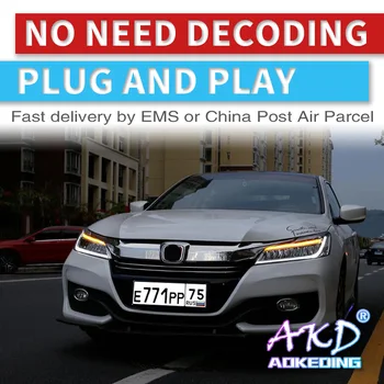 AKD tuning avtomobilov Smerniki Za Honda Accord G9.5 2016-2017 Žarometi Full LED DRL Teče luči Bi-Xenon žarek dinamičnih signalov