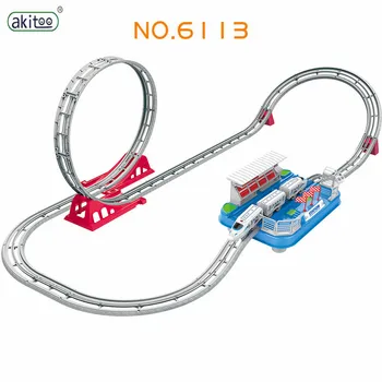 Akitoo Dvojno plast Harmonijo številko vlaka igrača avto visoke hitrosti železniški avto družino opremljena simulacije električnih model darila #1013