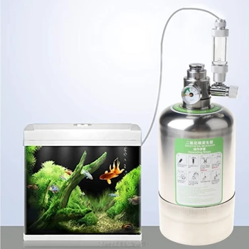 Akvarij DIY CO2 Generator Sistem iz Nerjavečega Jekla Steklenico Orodja z manometrom Samodejno razbremenitev Tlaka Va Au03 20 Dropship