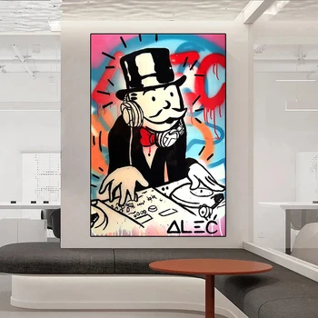 Alec Monopolyingly Richie Scrooge Dolarjev Platno Slikarstvo Ulične Umetnosti Plakatov in Fotografij Grafitov Wall Art Slike za Dom Dekor