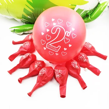 Amawill 10pcs 2. Rojstni dan Baloni Happy Birthday Številka 2 Latex Baloni Za 2 Leti Stare Rojstni dan Baby Tuš Odlikovanja
