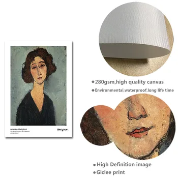 Amedeo Modigliani Art Slika Abstraktnega Slikarstva Letnik Platno Plakat Wall Art Tisk Dekorativne Slike Sodobno Dekoracijo Doma